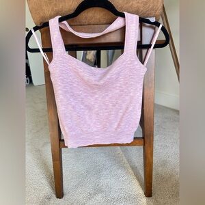 💗 Abercrombie & Fitch Knit Tank Cami – Pink Heather (Size L)